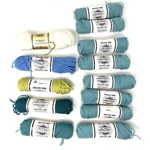 Elsa Williams Tapestry Wool Needlepoint Yarn 40 Yd Skeins VTG N514 N512 Teal 13